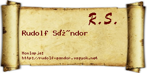 Rudolf Sándor névjegykártya