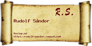 Rudolf Sándor névjegykártya
